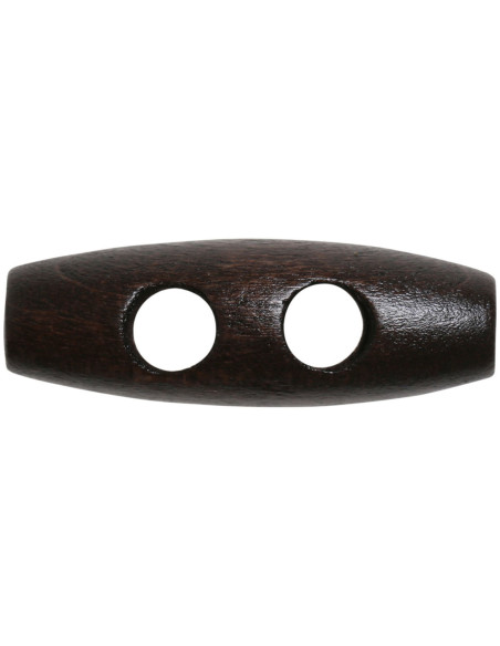 Set of 6 dark brown wood toggle buttons 35 mm