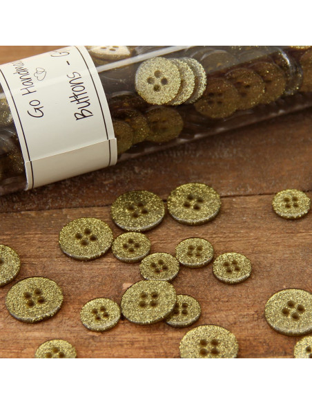 Set of 8 Glitter Buttons 12 mm - Green