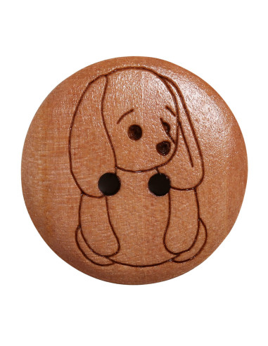 Set of 8 wooden buttons 17 mm - Rabbit