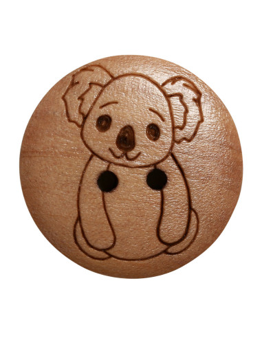 Set of 8 wooden buttons 17 mm - Koala