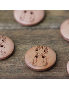 Set of 8 wooden buttons 17 mm - Unicorn 2