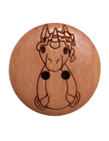 Set of 8 wooden buttons 17 mm - Unicorn