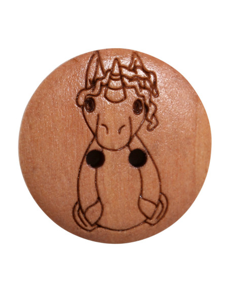 Set of 8 wooden buttons 17 mm - Unicorn