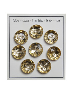Set of 8 two-hole buttons Cocktail 18 mm - Gold
