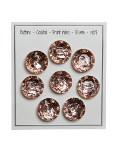 Set of 8 two-hole buttons Cocktail 18 mm - Old pink