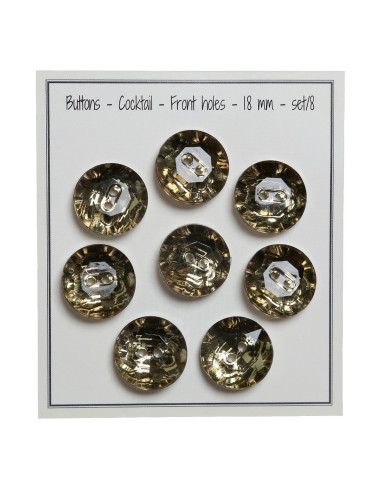 Set of 8 two-hole buttons Cocktail 18 mm - Green