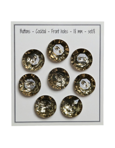 Set of 8 two-hole buttons Cocktail 18 mm - Green