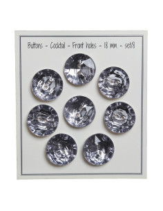 Set of 8 two-hole buttons Cocktail 18 mm - Gray