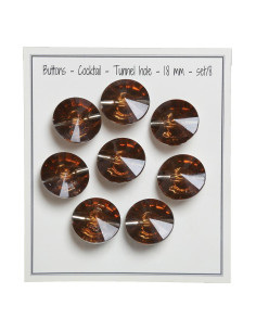Set of 8 shank buttons Cocktail 18 mm - Bronze