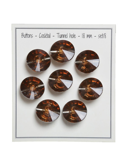 Set of 8 shank buttons Cocktail 18 mm - Bronze