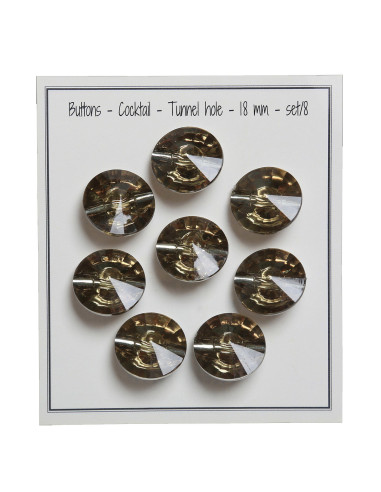Set of 8 Cocktail Tail Buttons 18 mm - Green