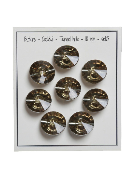 Set of 8 Cocktail Tail Buttons 18 mm - Green