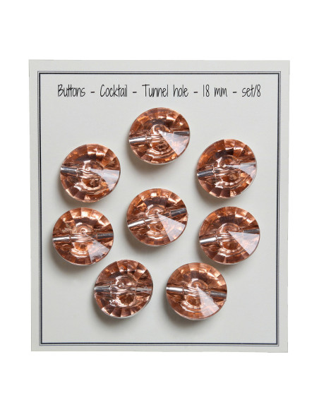 Set of 8 shank buttons Cocktail 18 mm - Old pink