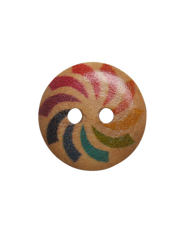 Pack of 8 rainbow wooden buttons 15 mm