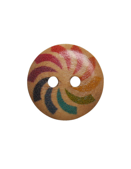 Pack of 8 rainbow wooden buttons 15 mm
