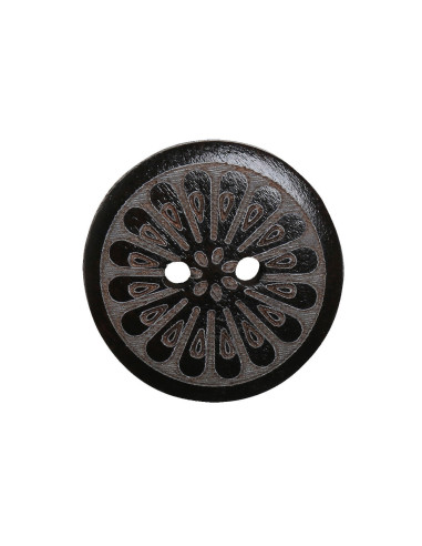 Pack of 8 daisy wooden buttons 18 mm