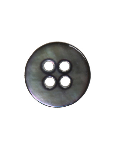 Set of 8 four-hole mother-of-pearl buttons 12 mm - Black