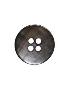 Set of 8 black 15 mm 4-hole mother-of-pearl buttons 2