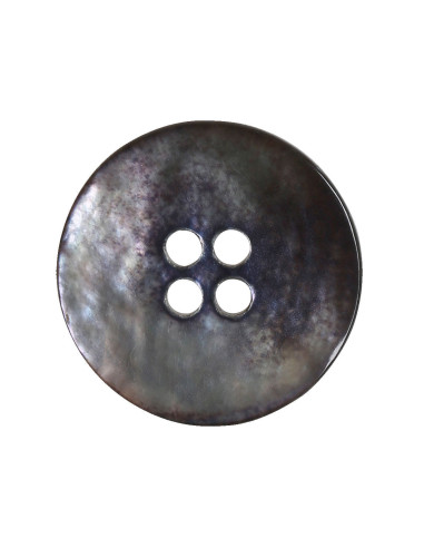 Set of 8 black 18 mm 4-hole mother-of-pearl buttons