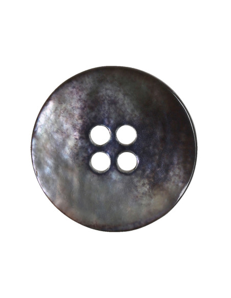 Set of 8 black 18 mm 4-hole mother-of-pearl buttons