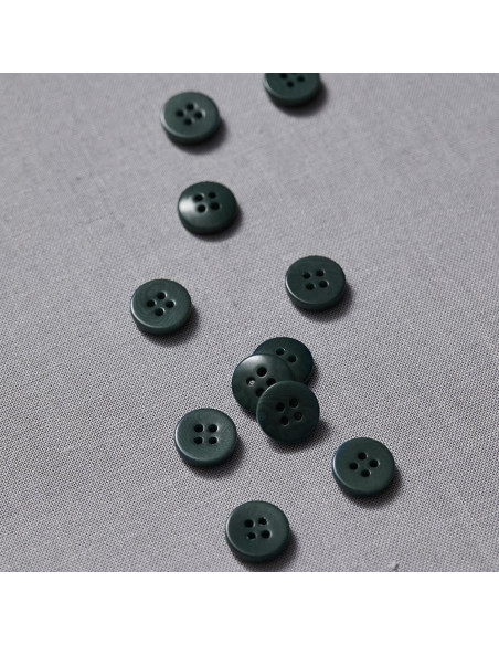 Flat corozo button - Deep green