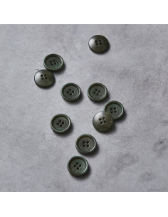 Round-edged corozo button - Moss green