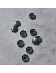 Round-edged corozo button - Deep green