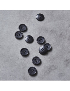 Round-edged corozo button - Dark gray