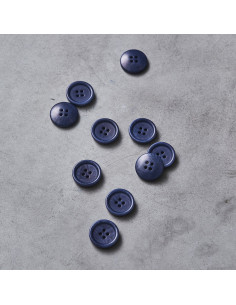 Rounded edge corozo button - Lapis blue
