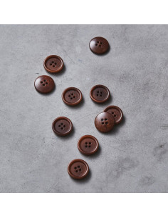Rounded edge corozo button - Pecan nut