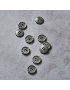 Round-edged corozo button - Gray