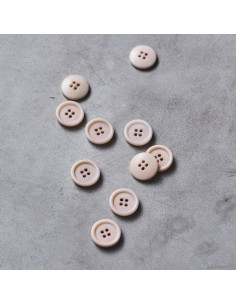 Round-edged corozo button - Powder pink