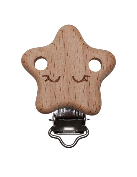 Wooden pacifier clip - Star