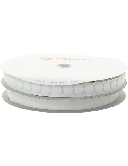 VELCRO® Brand white dots - 25 m roll - Ø 19 mm