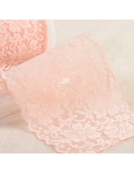 Elastic lace flowers - Salmon