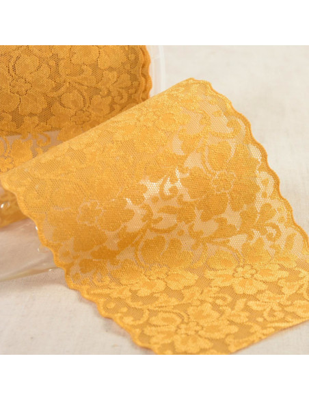 Elastic lace flowers - Mustard