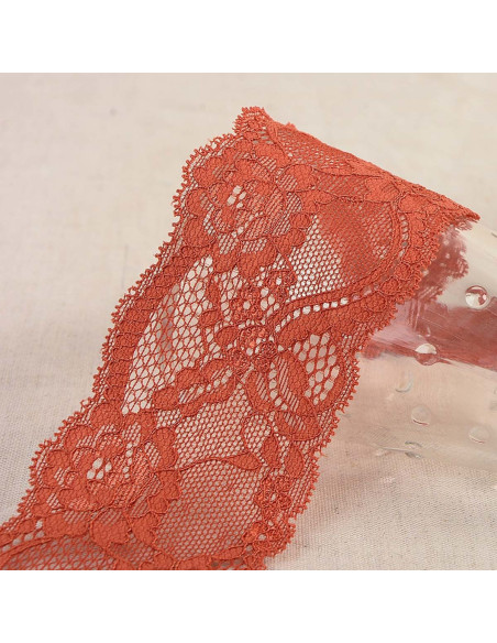 Elastic lace roses - Rust