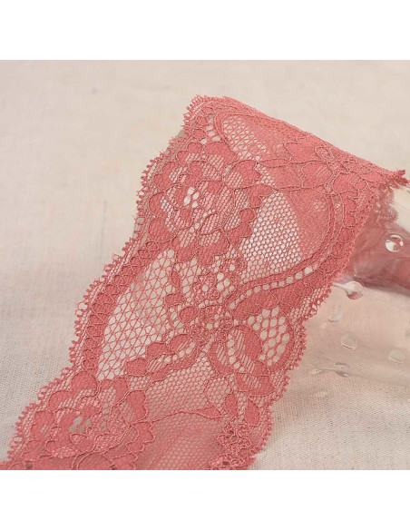 Elastic lace roses - Old pink