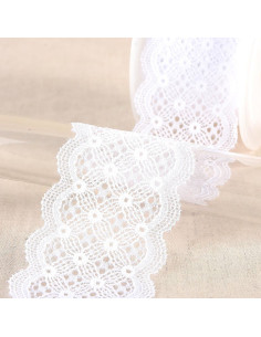 Elastic lace in between - White