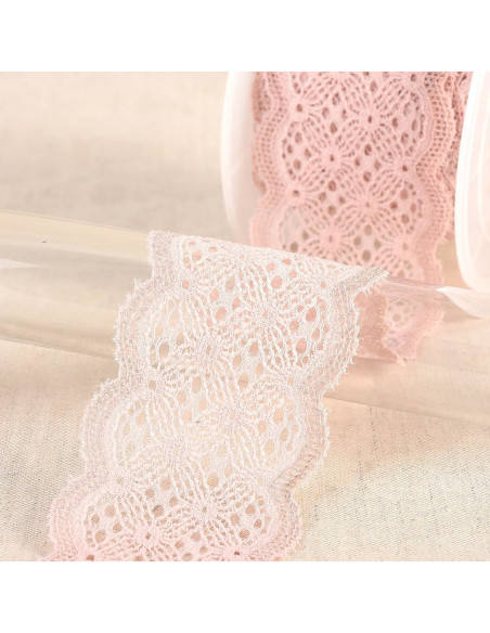 Elastic lace in between - Salmon