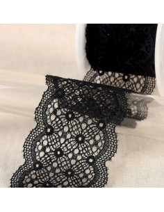Elastic lace in between - Black