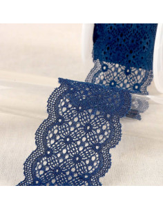 Elastic lace in between - Navy blue