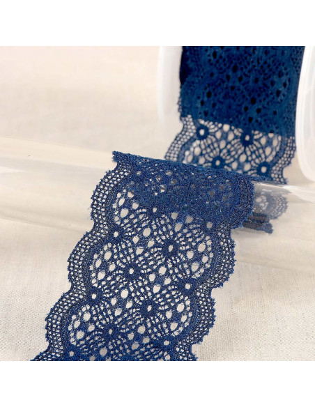 Elastic lace in between - Navy blue