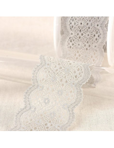 Elastic lace in between - Medium gray