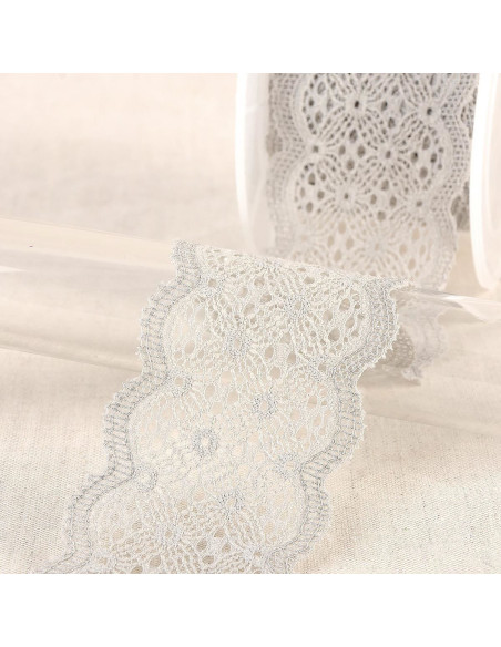 Elastic lace in between - Medium gray