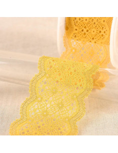 Elastic lace in between - Mustard
