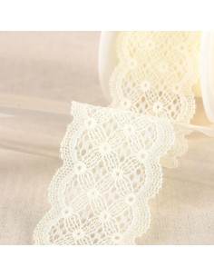 Elastic lace between two - Ecru