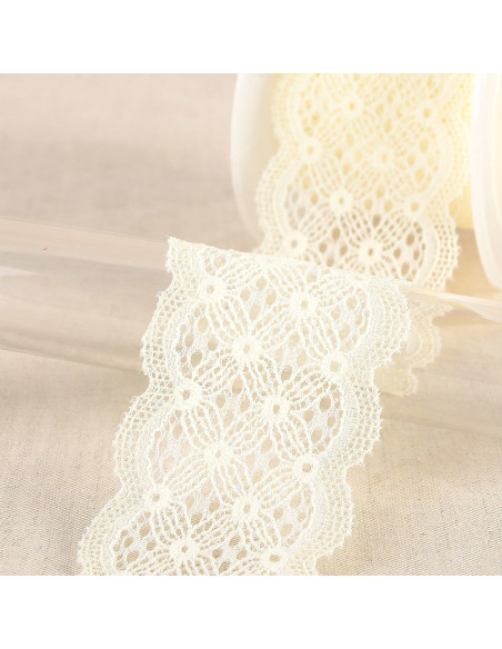 Elastic lace between two - Ecru