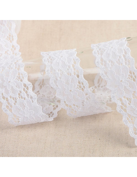 Hellebore Elastic Lace - White