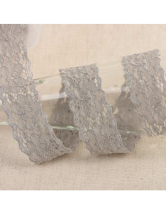Hellebore Elastic Lace - Medium Gray